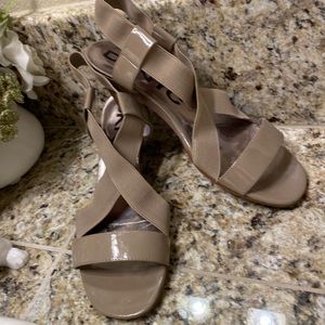DKNYC tan patent elastic strap Heels Size 9/Bundle to Save More!
